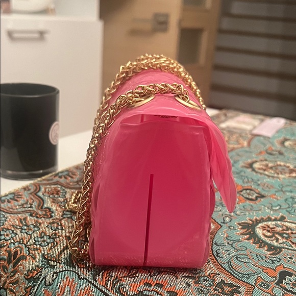 Pink PVC Quilted Chain Bag - Picture 3 of 6